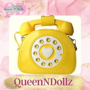Queens N Dollz Retro YELLOW telephone bag brand new!!!